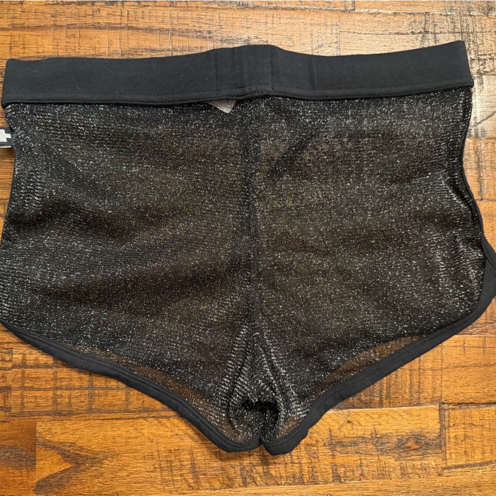 Andrew Christian Black Mesh Glitter Shorts - Picture 2 of 2